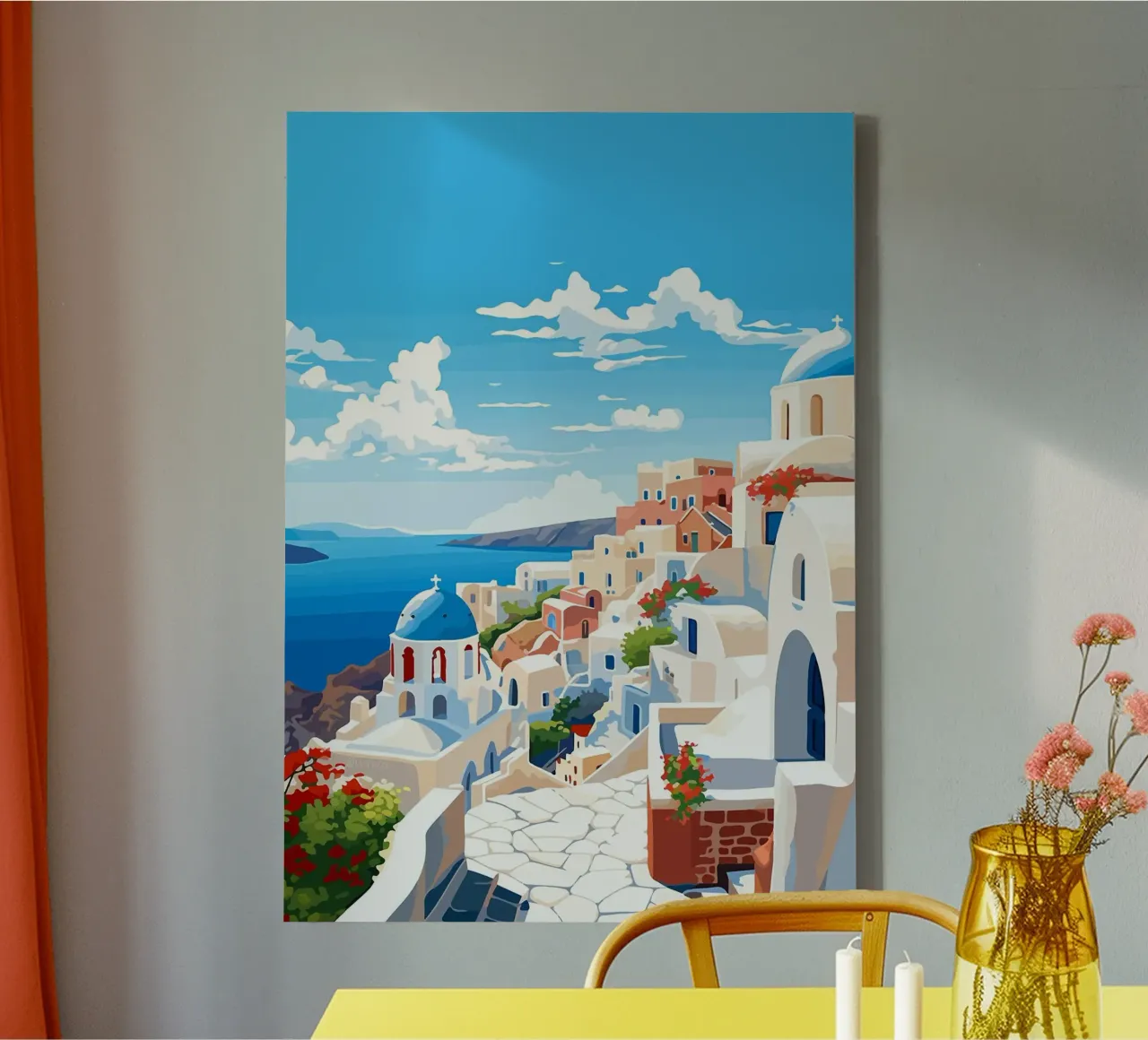 Santorini isola greca costruzioni bianche mediterraneo tela con Cornice a cassetta da James Isaac Jackson