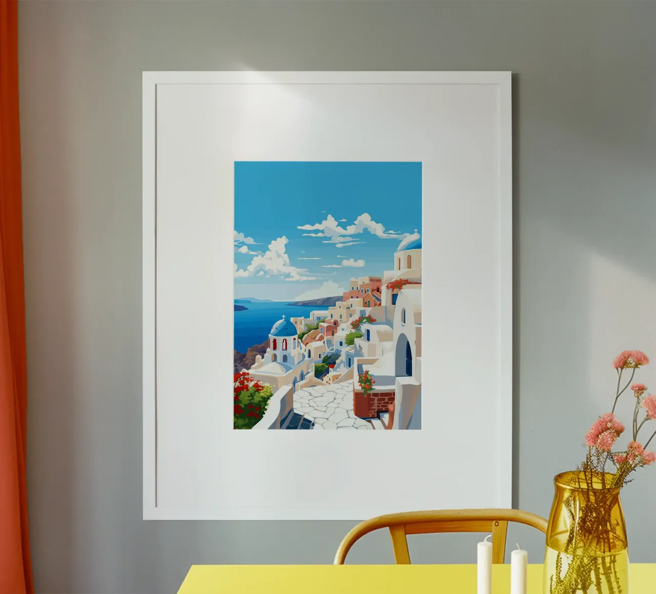 Santorin île grecque constructions blanches méditerranée poster de James Isaac Jackson