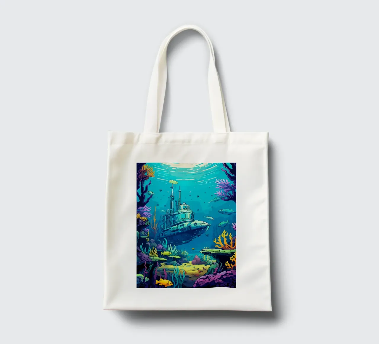 sottomarino pesce corallo oceano sottomarino alghe borsa in juta da James Isaac Jackson