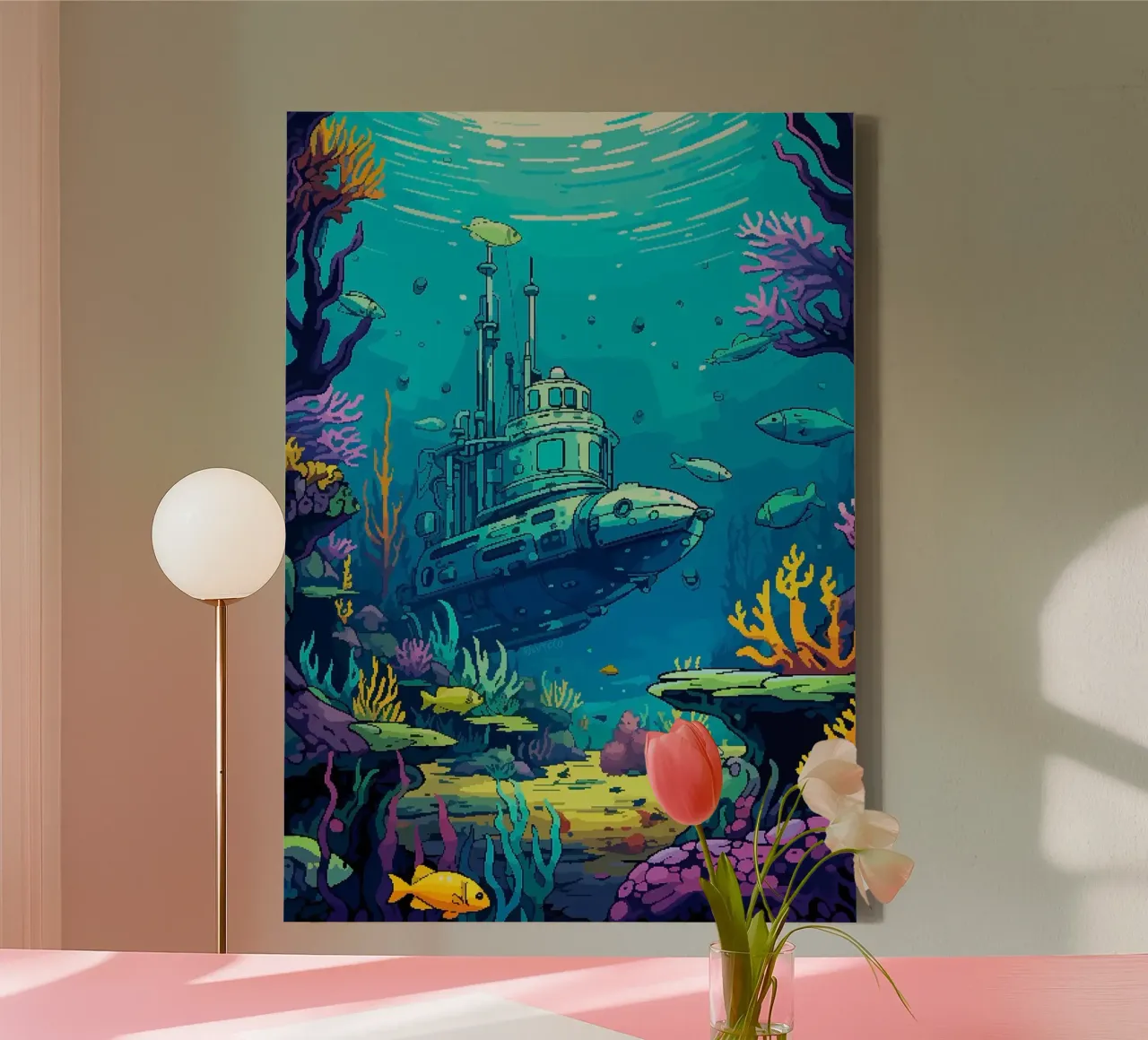 sottomarino pesce corallo oceano sottomarino alghe tela da James Isaac Jackson