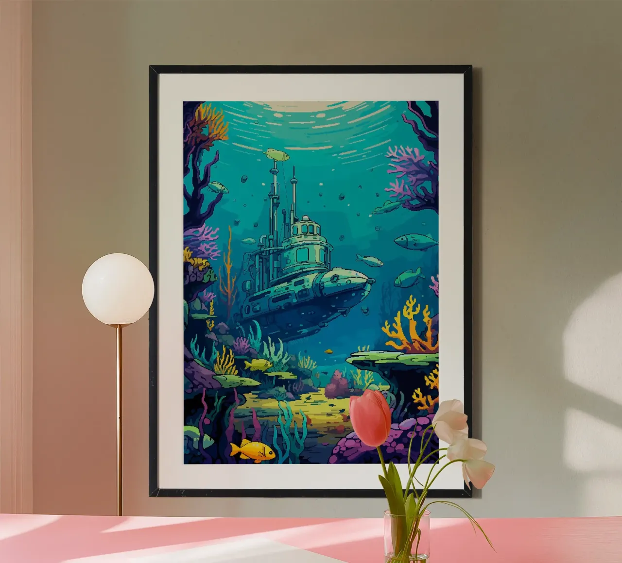 sottomarino pesce corallo oceano sottomarino alghe carta hahnemühle da James Isaac Jackson