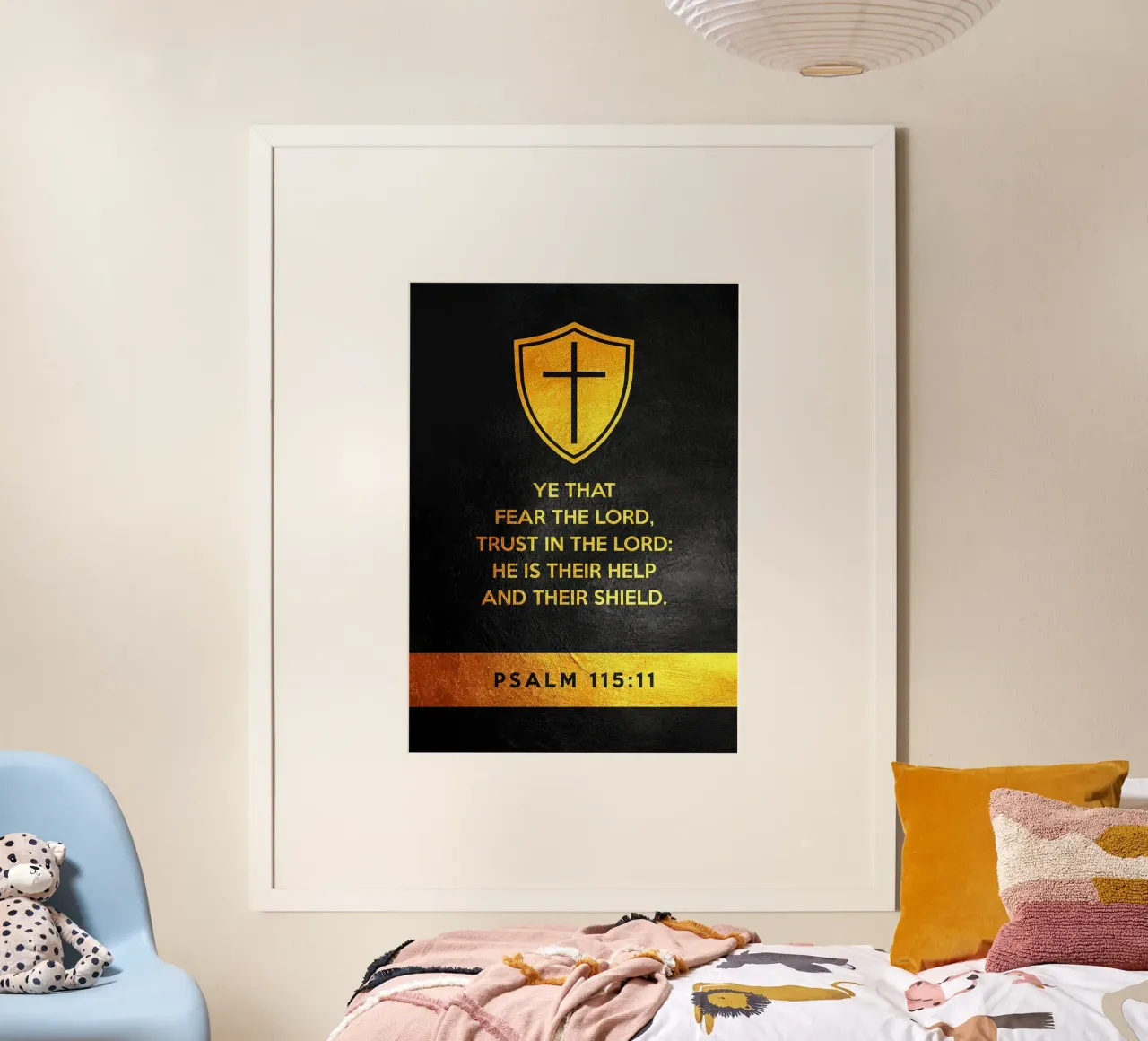 Kreuzschild Psalm Bibelvers Text Poster von James Isaac Jackson