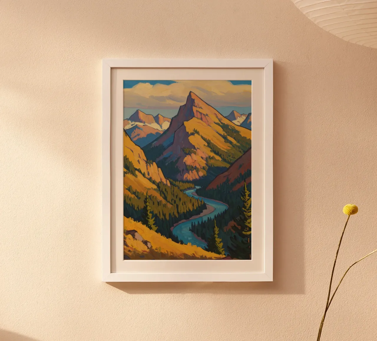 Montagne d'oro poster con telaio in alluminio da Art Center