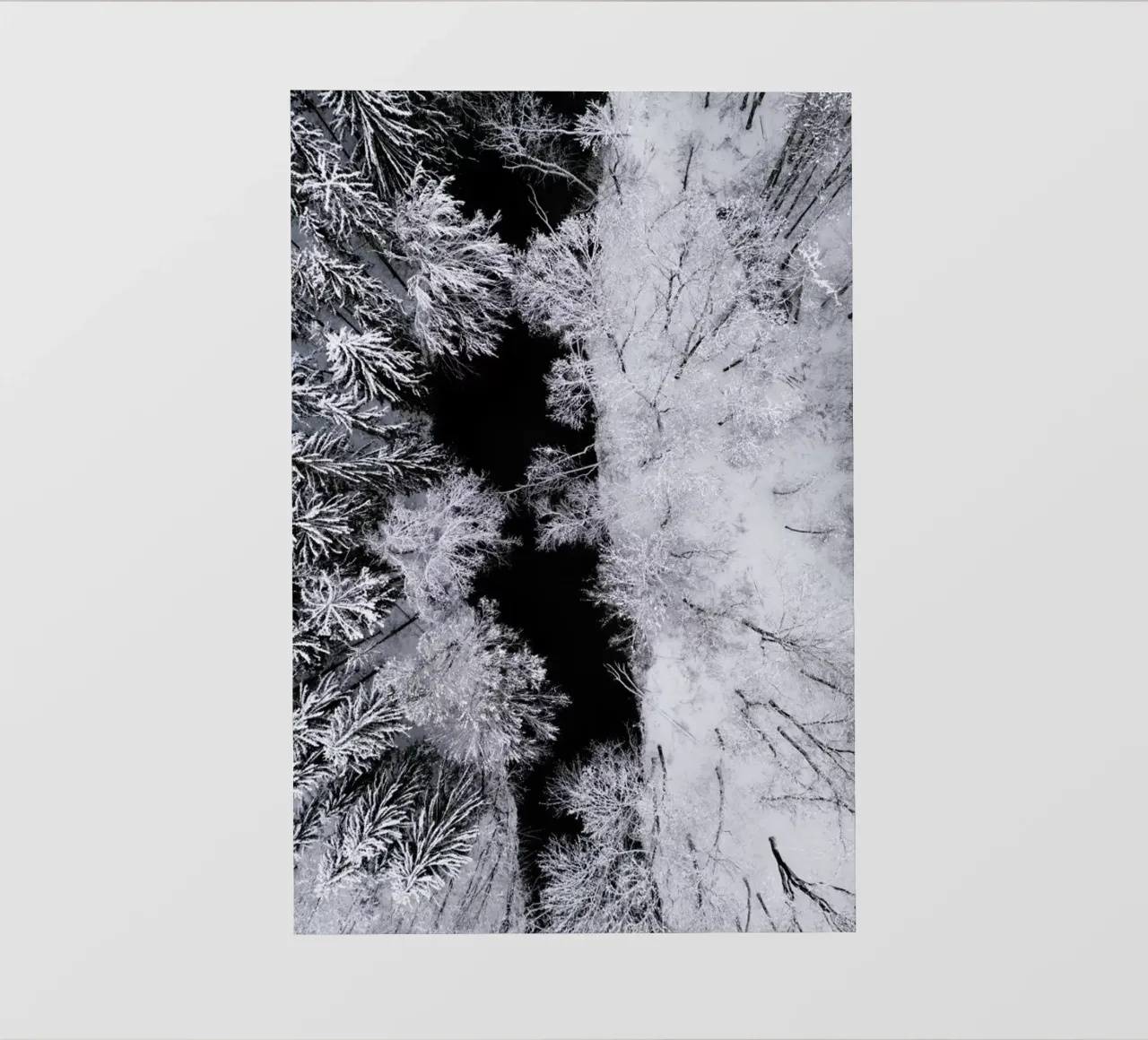 Black River Through The Snowy Winter Forest pvc cover by Studio Nahili