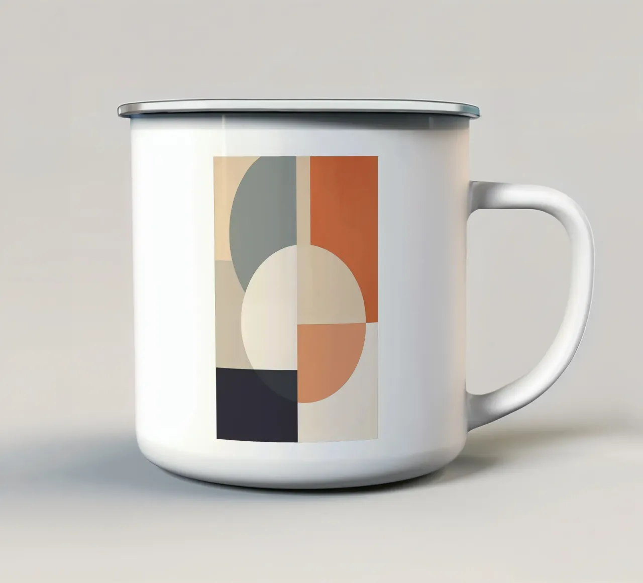 Kreise Rechtecke Geometrische Formen Überlappende Formen Emaille Tasse von Kip Joseph Davis