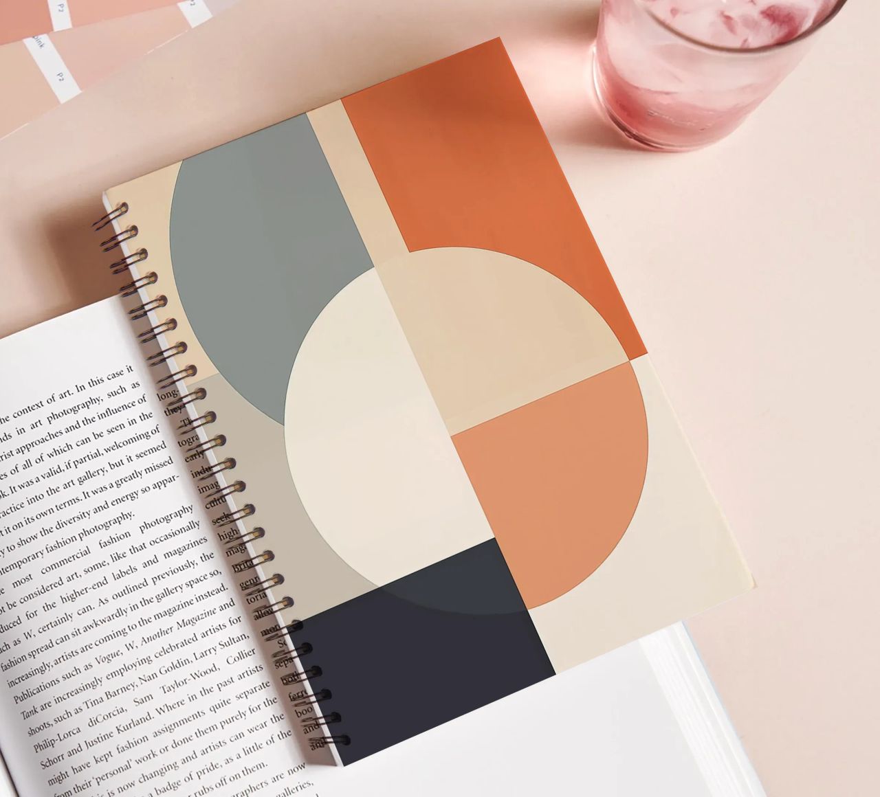 circles rectangles geometric shapes overlapping shapes spiral notebook by Kip Joseph Davis