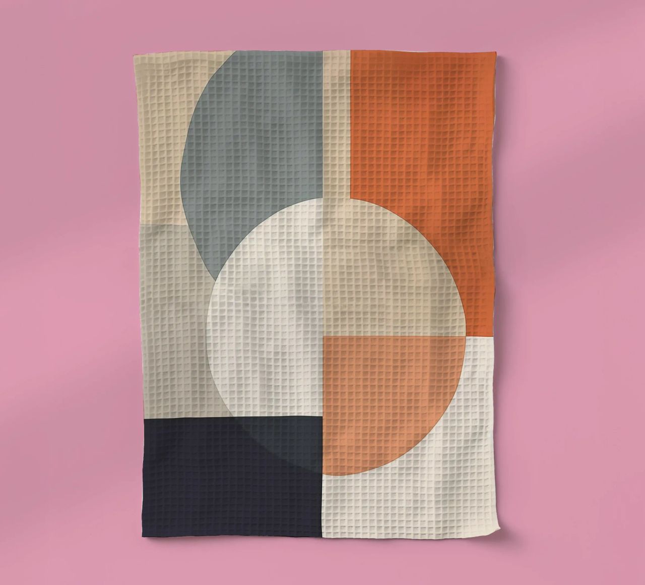 circles rectangles geometric shapes overlapping shapes tea towel by Kip Joseph Davis