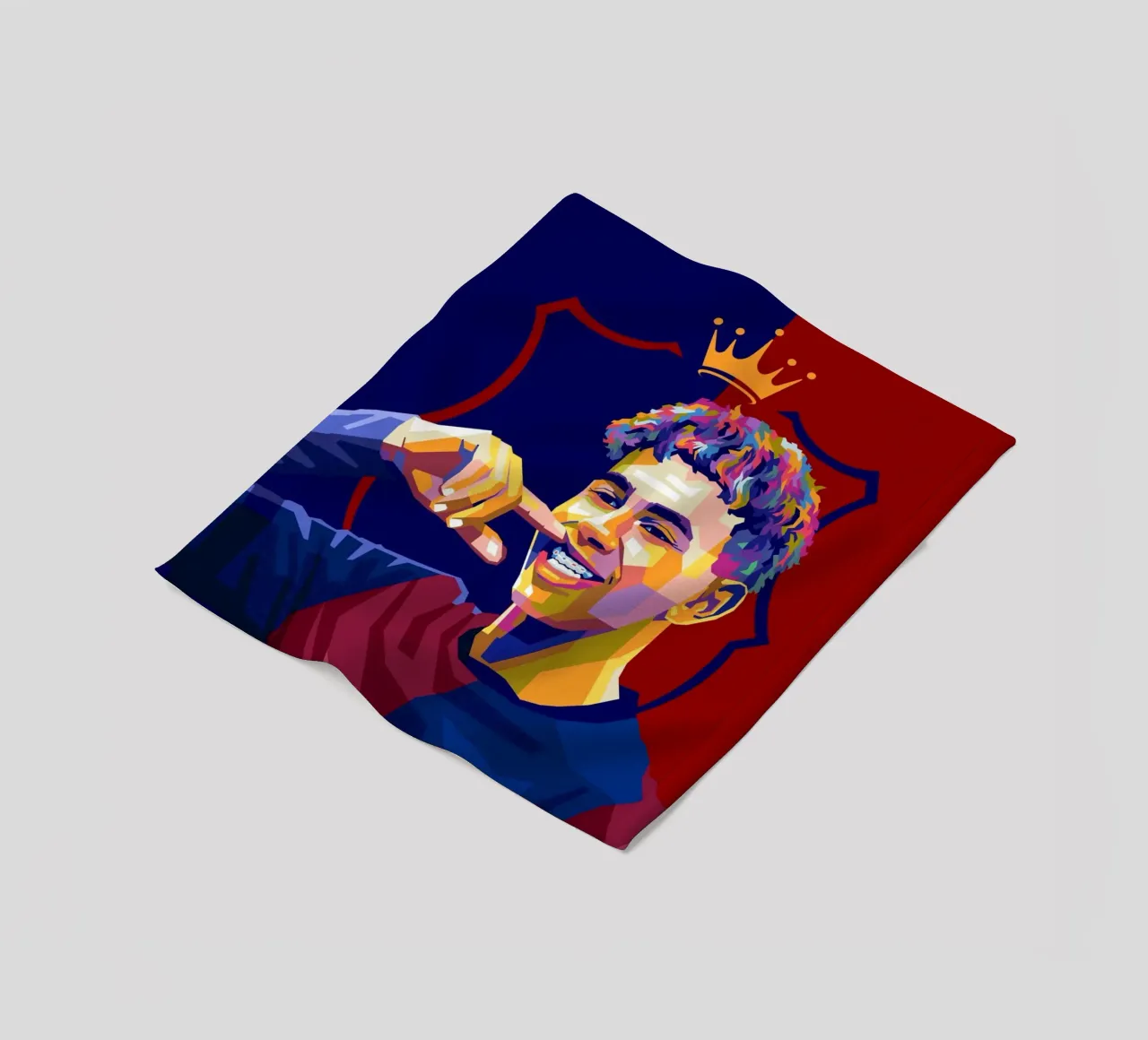 Lamine Yamal Of Barcelona fleece blanket by WPAP MALANG