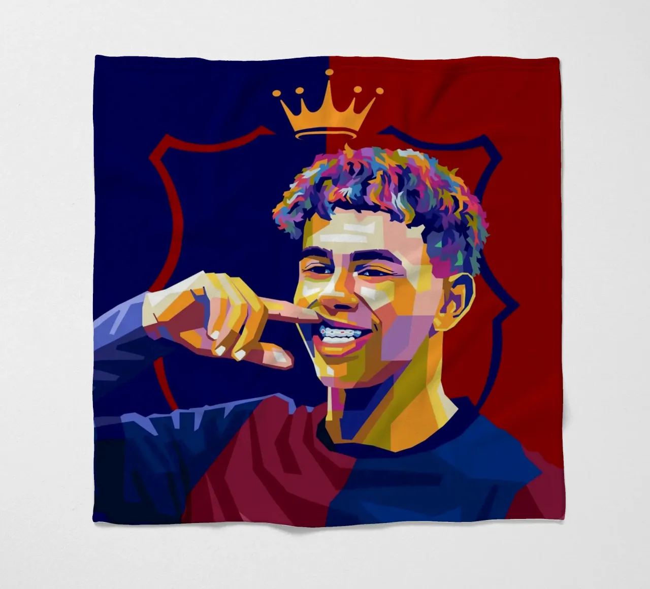 Lamine Yamal Of Barcelona fleece blanket by WPAP MALANG