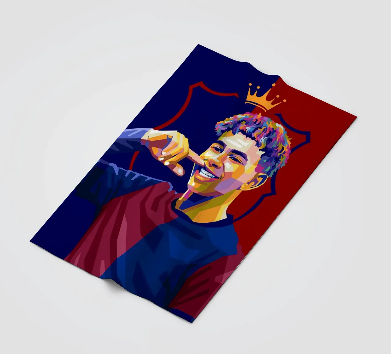 Lamine Yamal Of Barcelona fleece blanket by WPAP MALANG