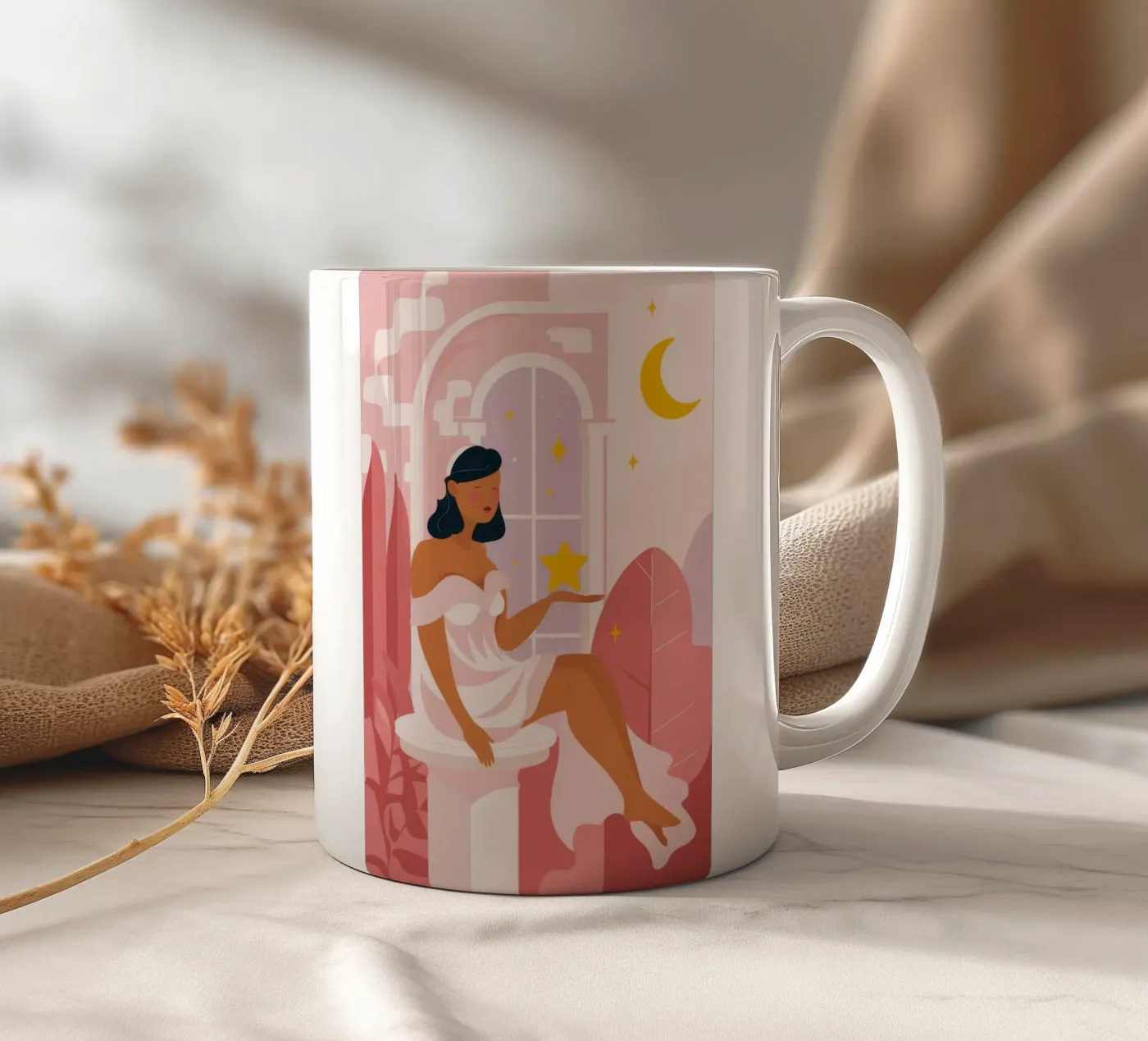 Celestial Reflection ceramic mug by Twilight Muse