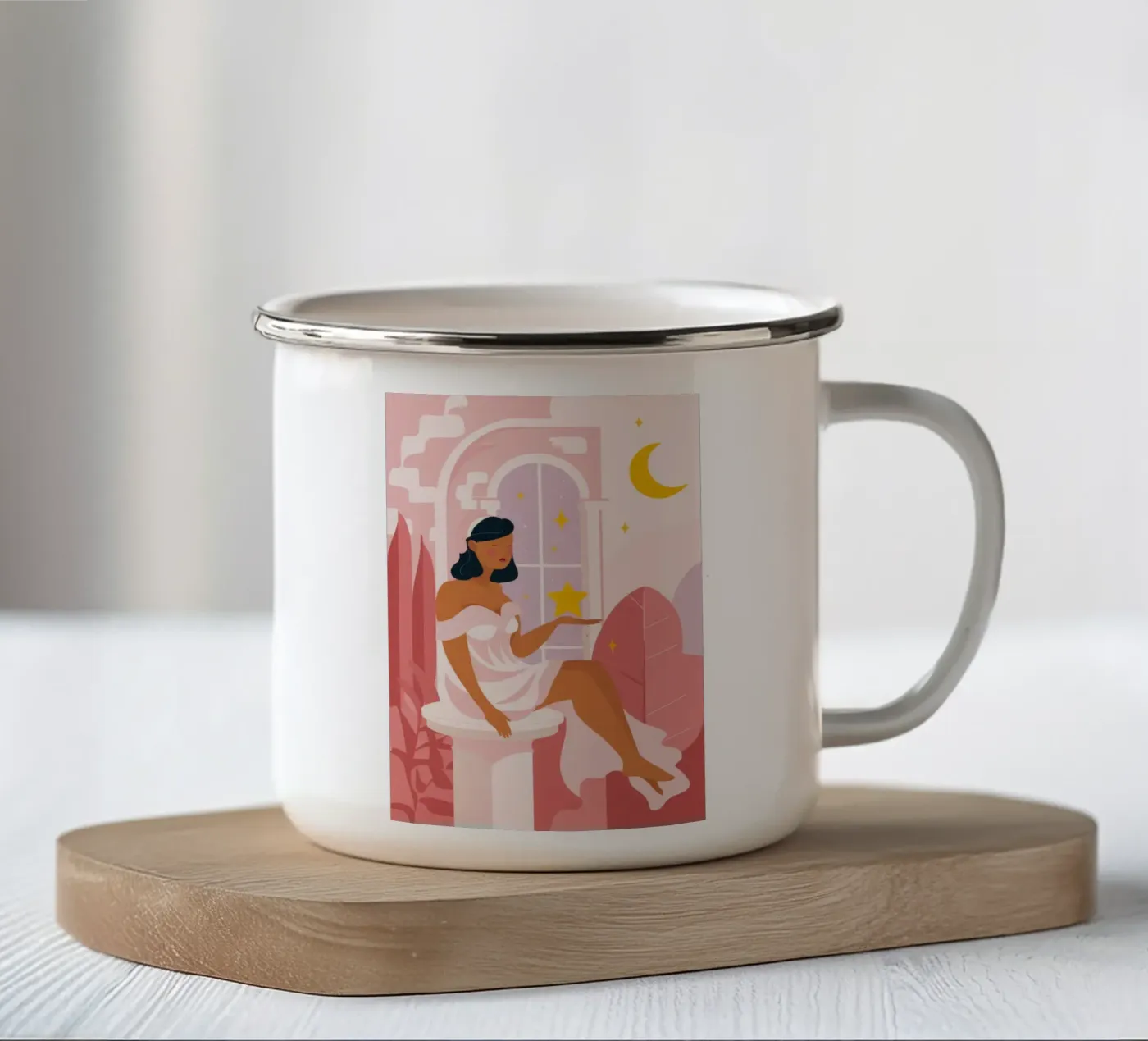 Celestial Reflection enamel mug by Twilight Muse