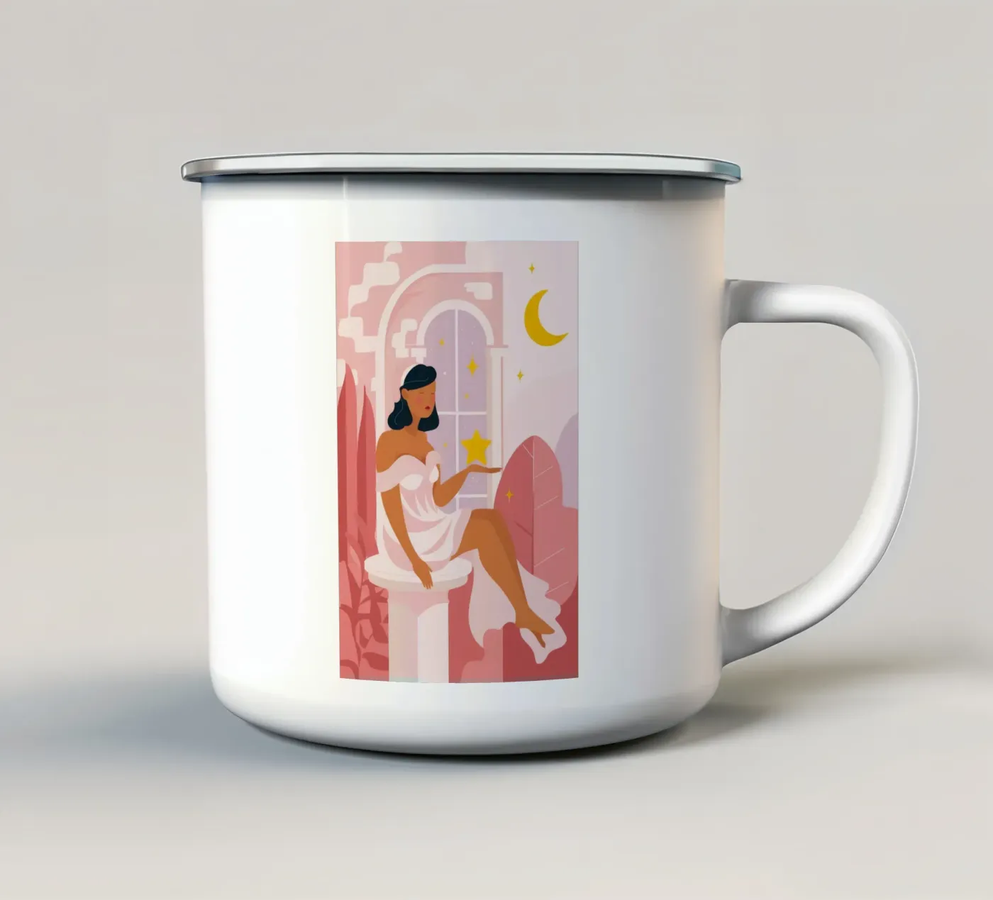 Celestial Reflection enamel mug by Twilight Muse