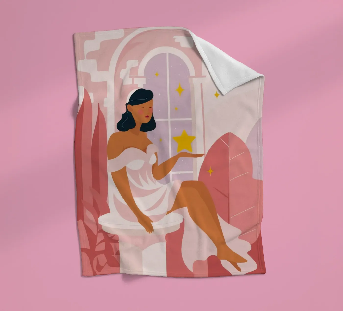 Celestial Reflection fleece blanket by Twilight Muse