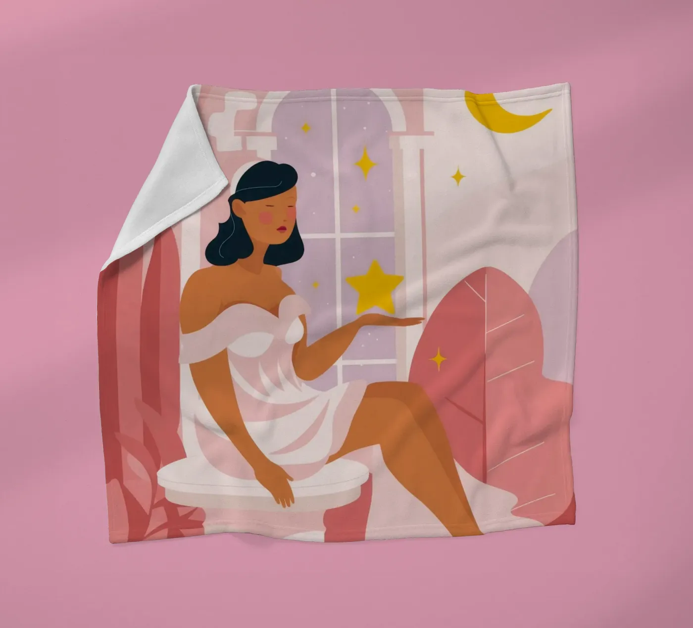 Celestial Reflection fleece blanket by Twilight Muse