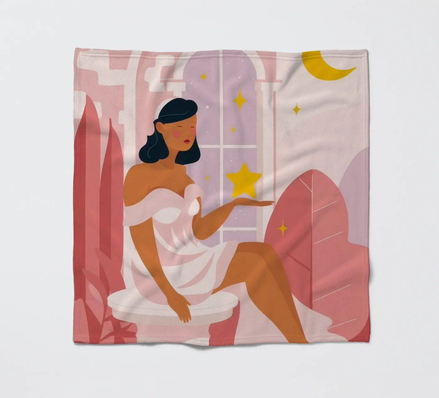 Celestial Reflection fleece blanket by Twilight Muse