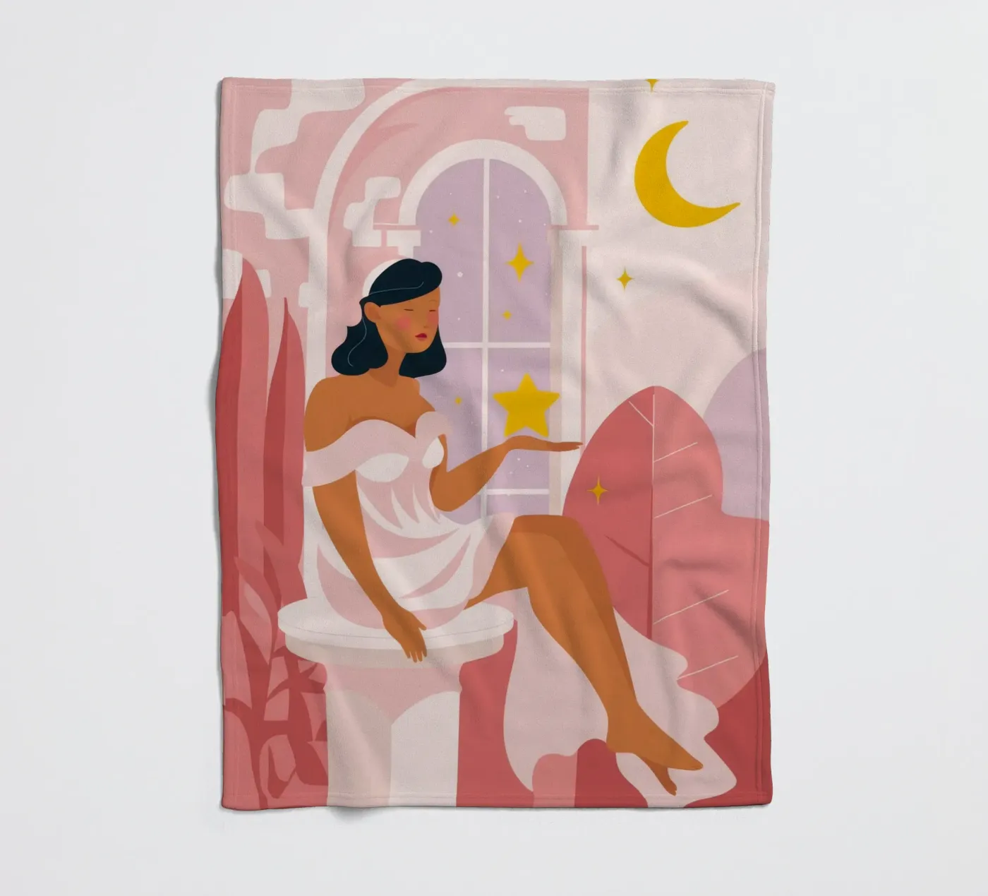 Celestial Reflection fleece blanket by Twilight Muse