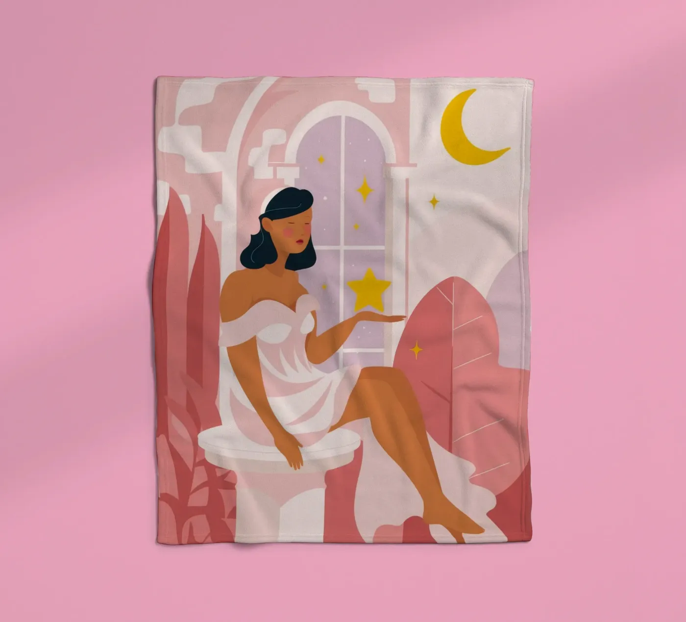 Celestial Reflection fleece blanket by Twilight Muse