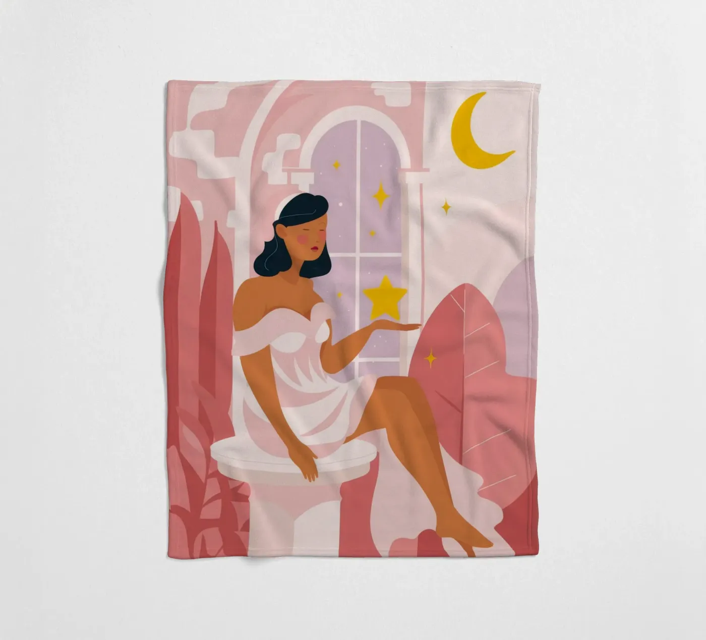 Celestial Reflection fleece blanket by Twilight Muse