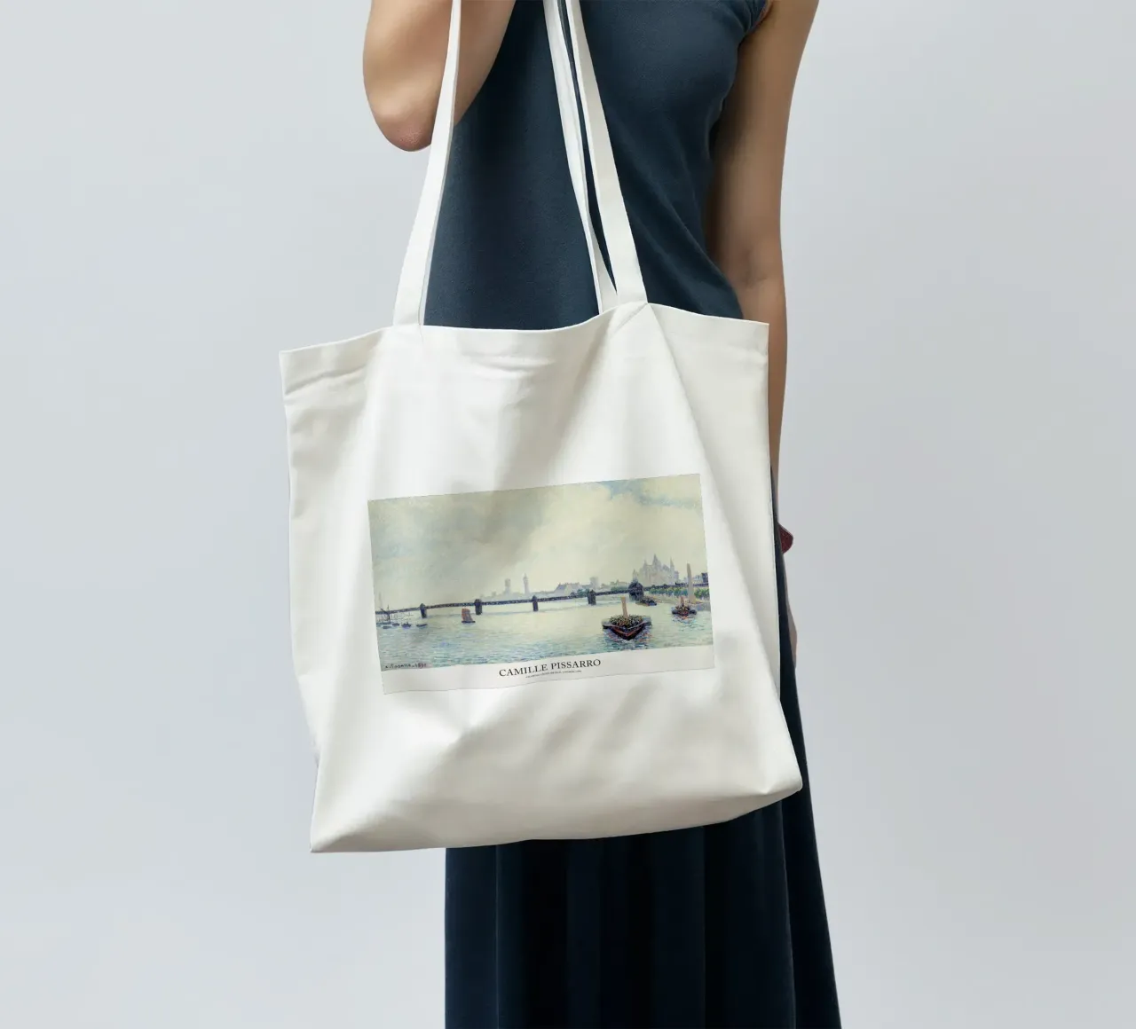 Pissarro - Charing Cross Bridge borsa in juta da Vintage by JUNIQE