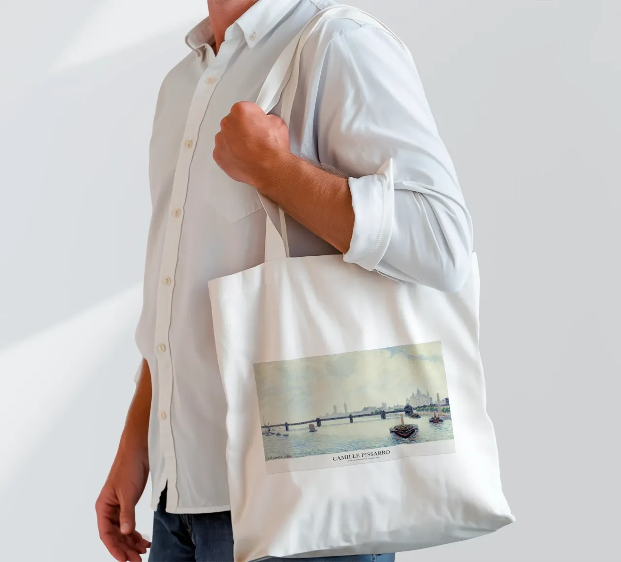Pissarro - Charing Cross Bridge borsa in juta da Vintage by JUNIQE