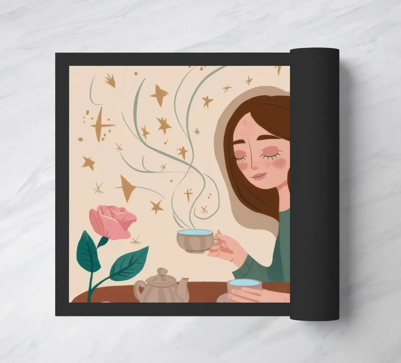 Tea Time Reverie doormat by Twilight Muse