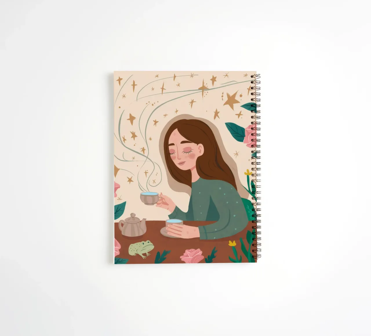 Tea Time Reverie spiral notebook by Twilight Muse