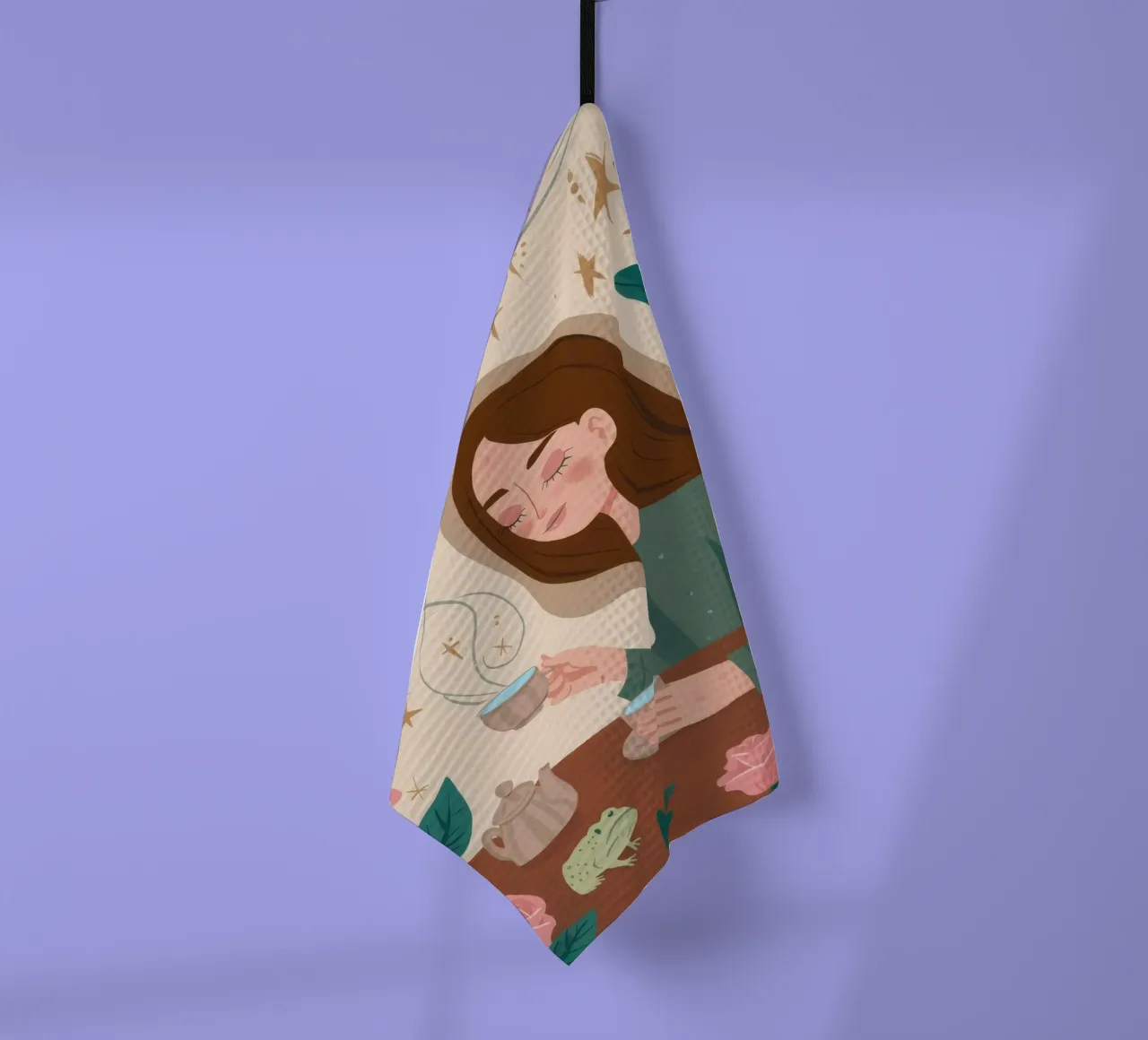 Tea Time Reverie tea towel by Twilight Muse