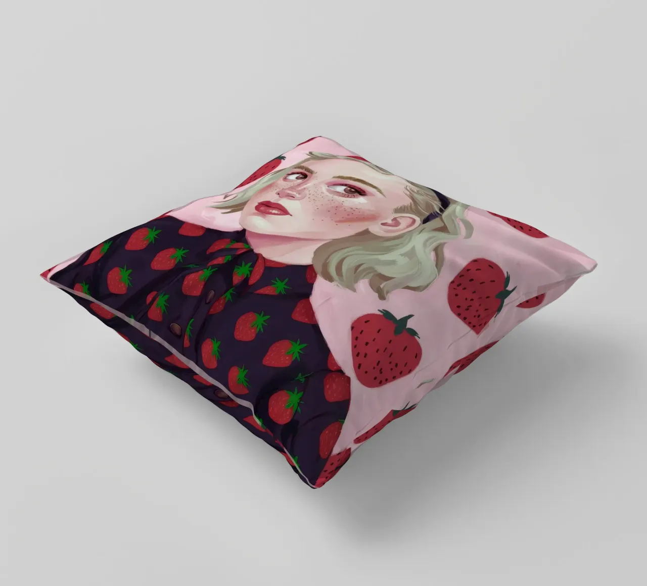 Paesaggio onirico alla fragola cuscino da Twilight Muse