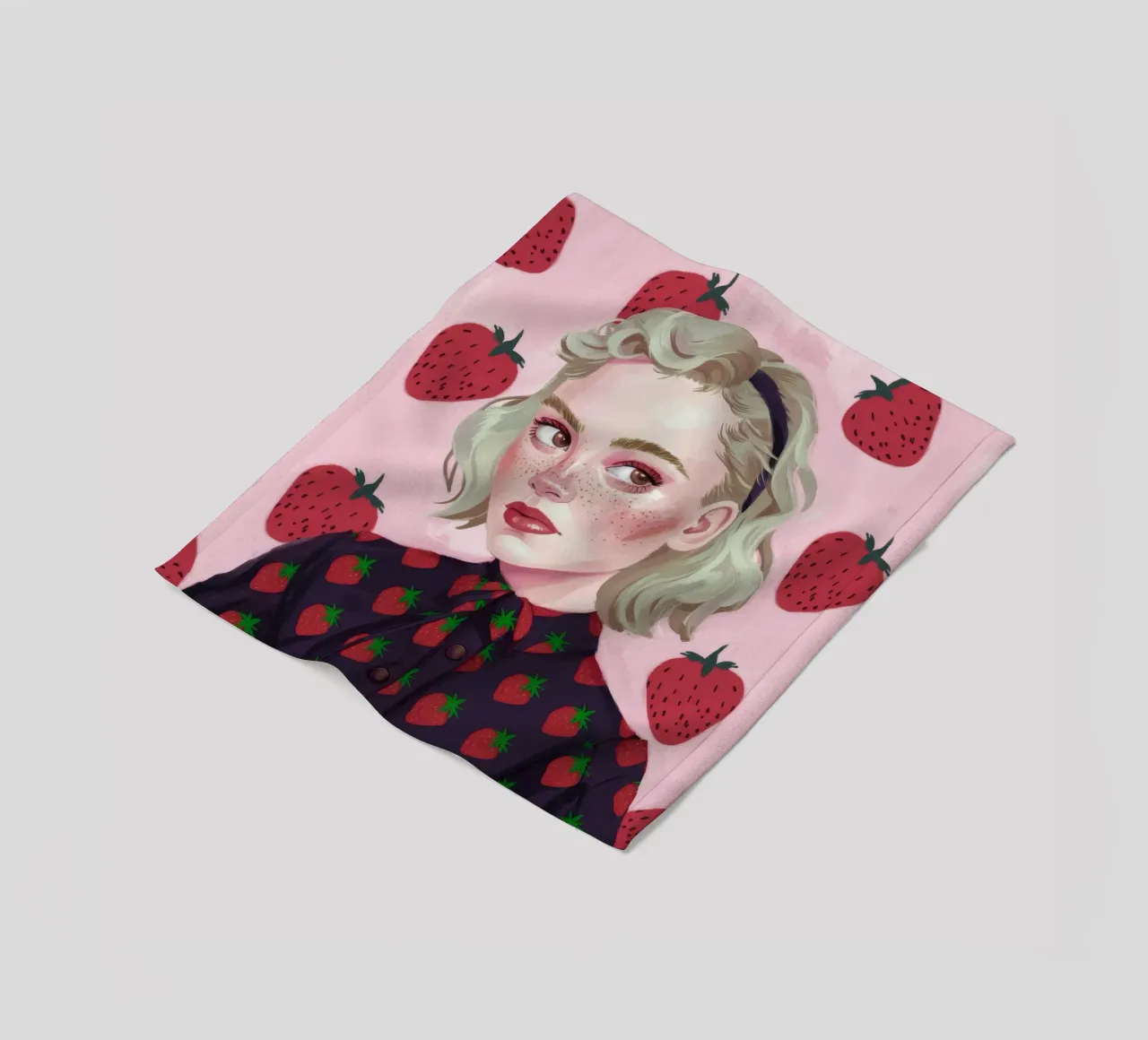Paesaggio onirico alla fragola coperta in pile da Twilight Muse