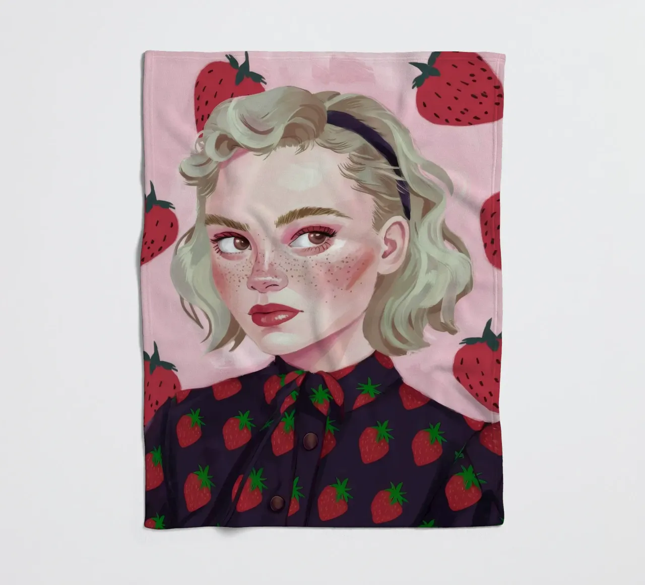 Paesaggio onirico alla fragola coperta in pile da Twilight Muse