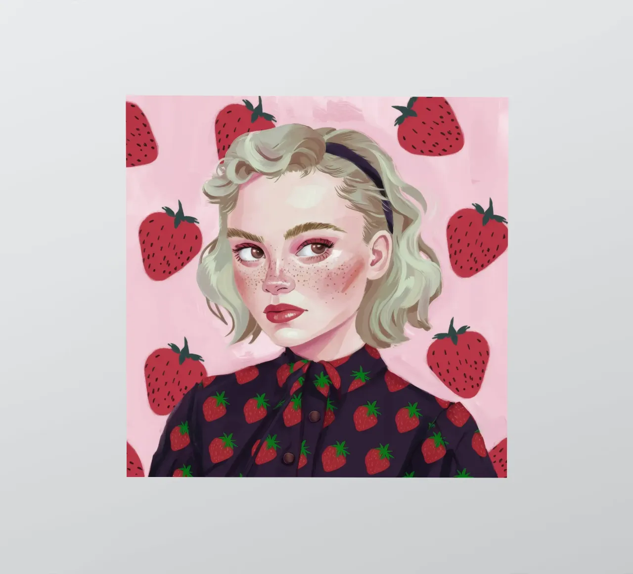 Paesaggio onirico alla fragola adesivo da Twilight Muse