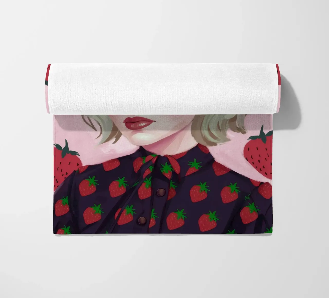 Paesaggio onirico alla fragola telo mare da Twilight Muse