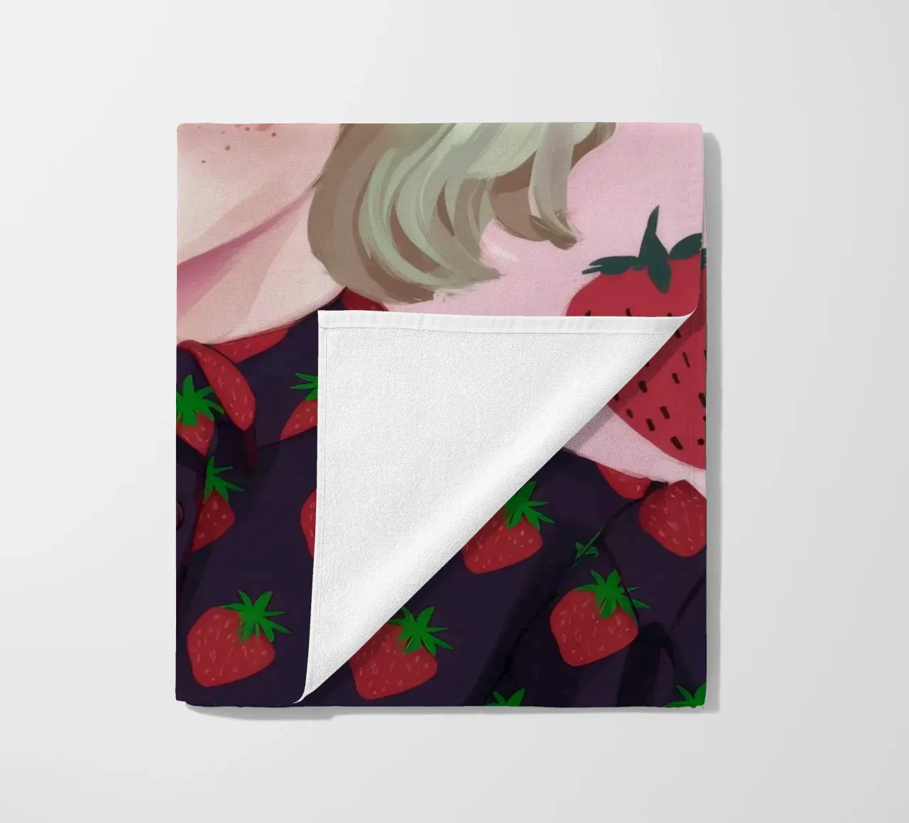 Paesaggio onirico alla fragola telo mare da Twilight Muse
