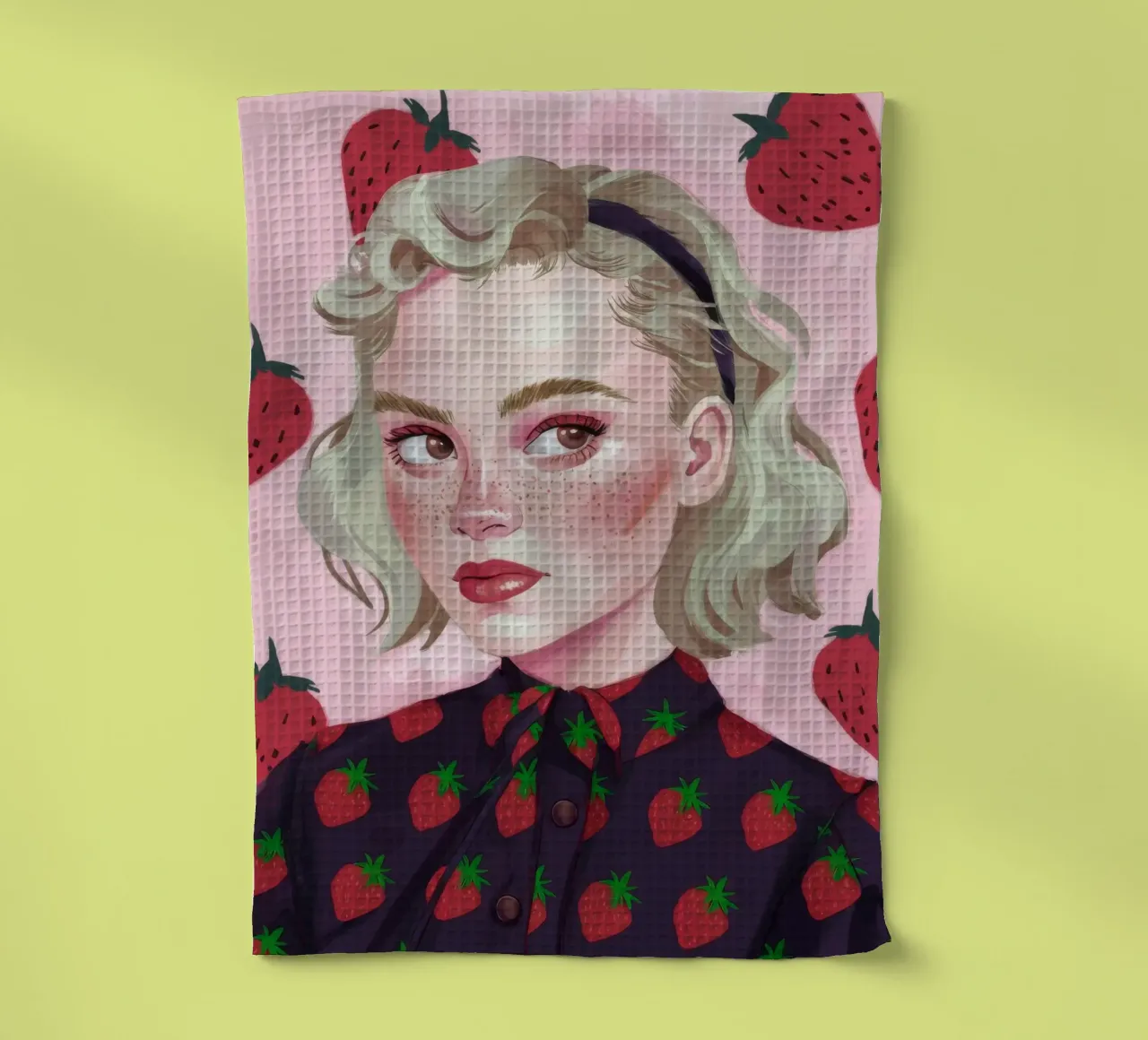 Paesaggio onirico alla fragola canovaccio da cucina da Twilight Muse