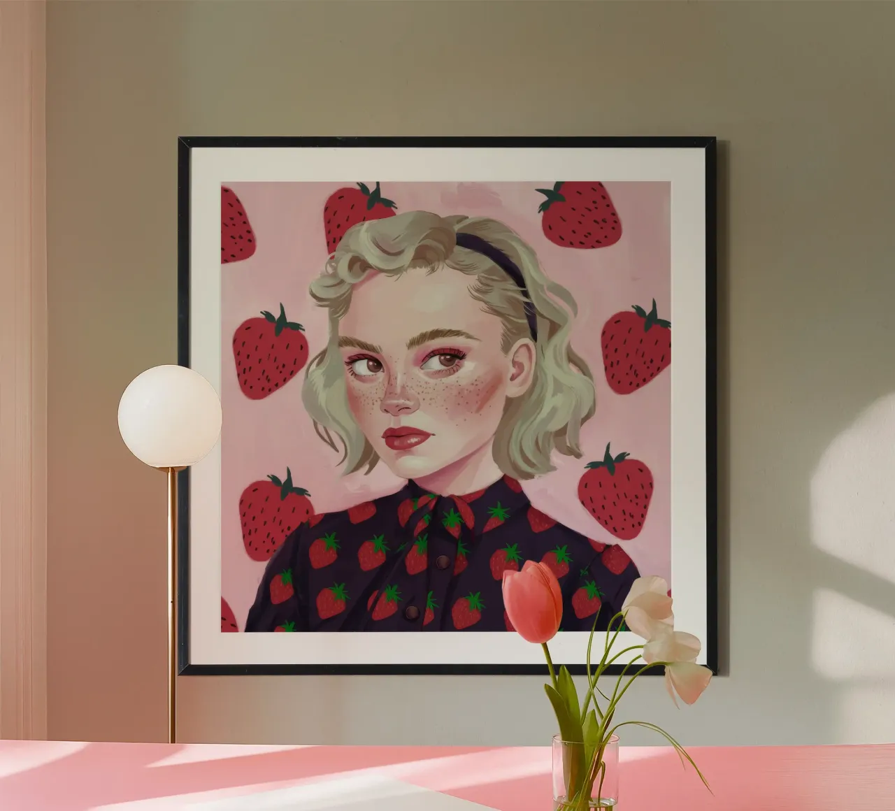 Paesaggio onirico alla fragola carta hahnemühle da Twilight Muse