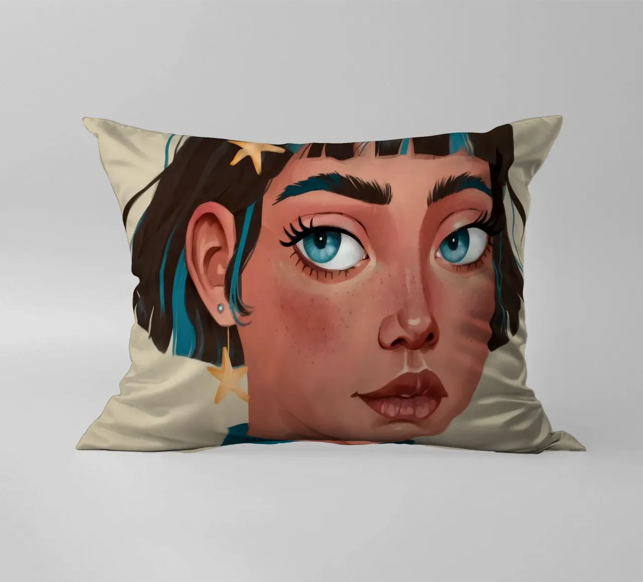 Blue Serenity decorative cushion by Twilight Muse