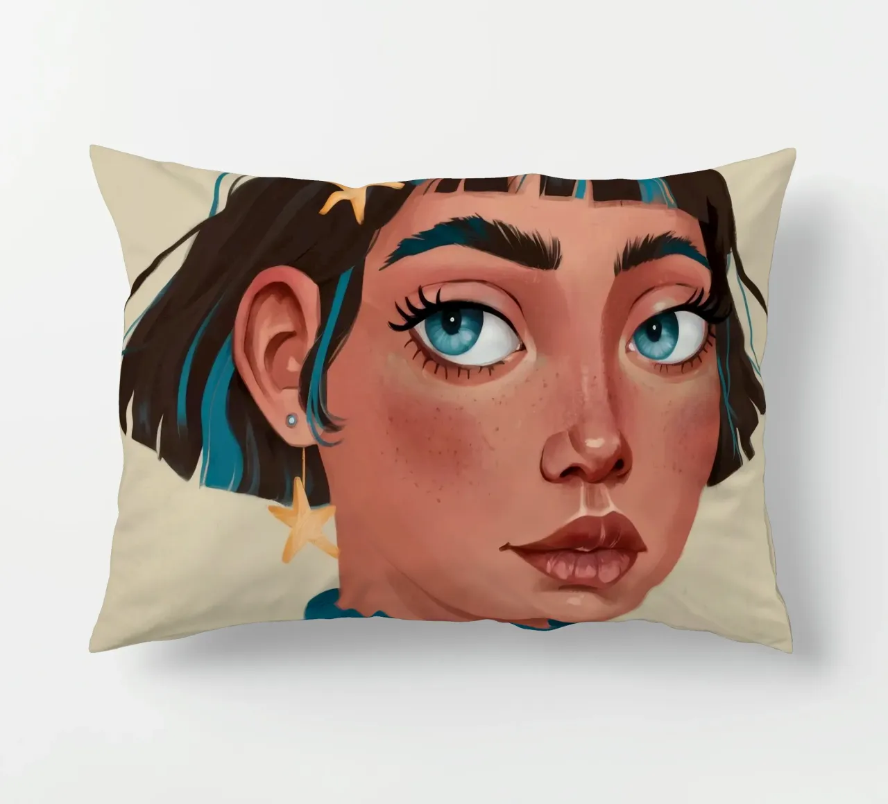 Blue Serenity decorative cushion by Twilight Muse