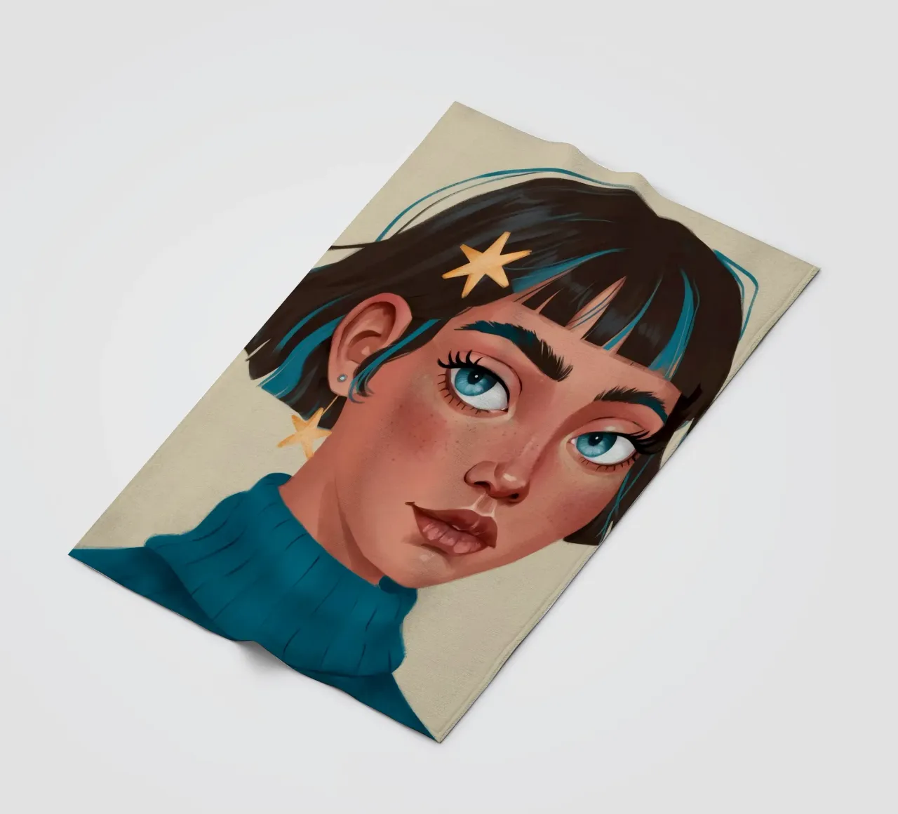 Blue Serenity fleece blanket by Twilight Muse