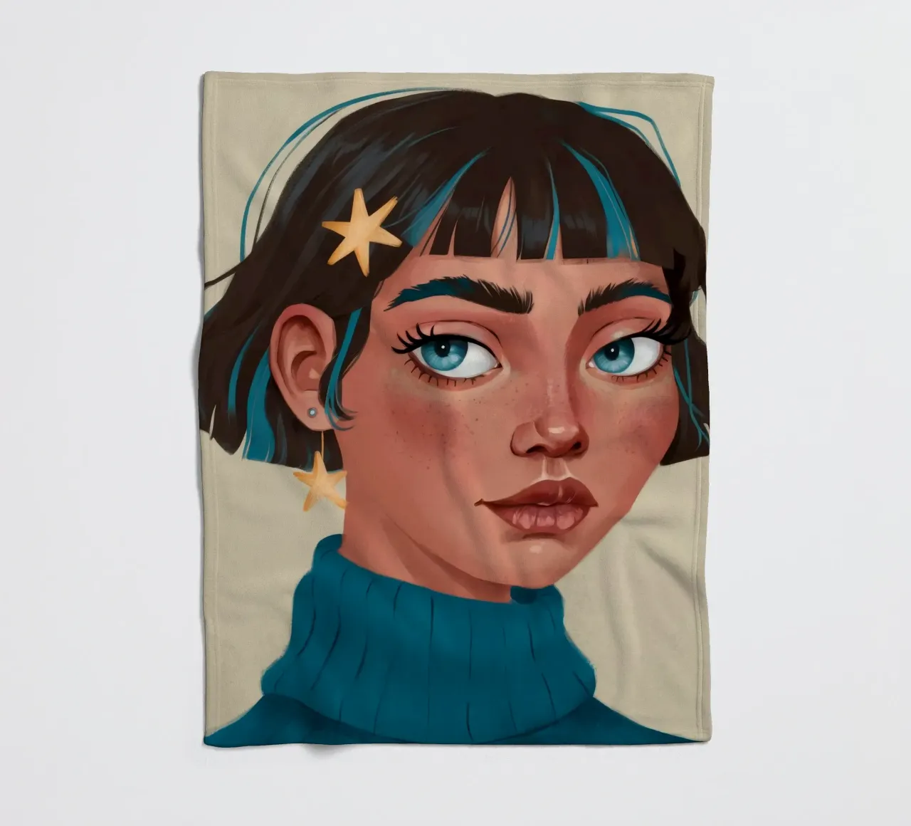 Blue Serenity fleece blanket by Twilight Muse