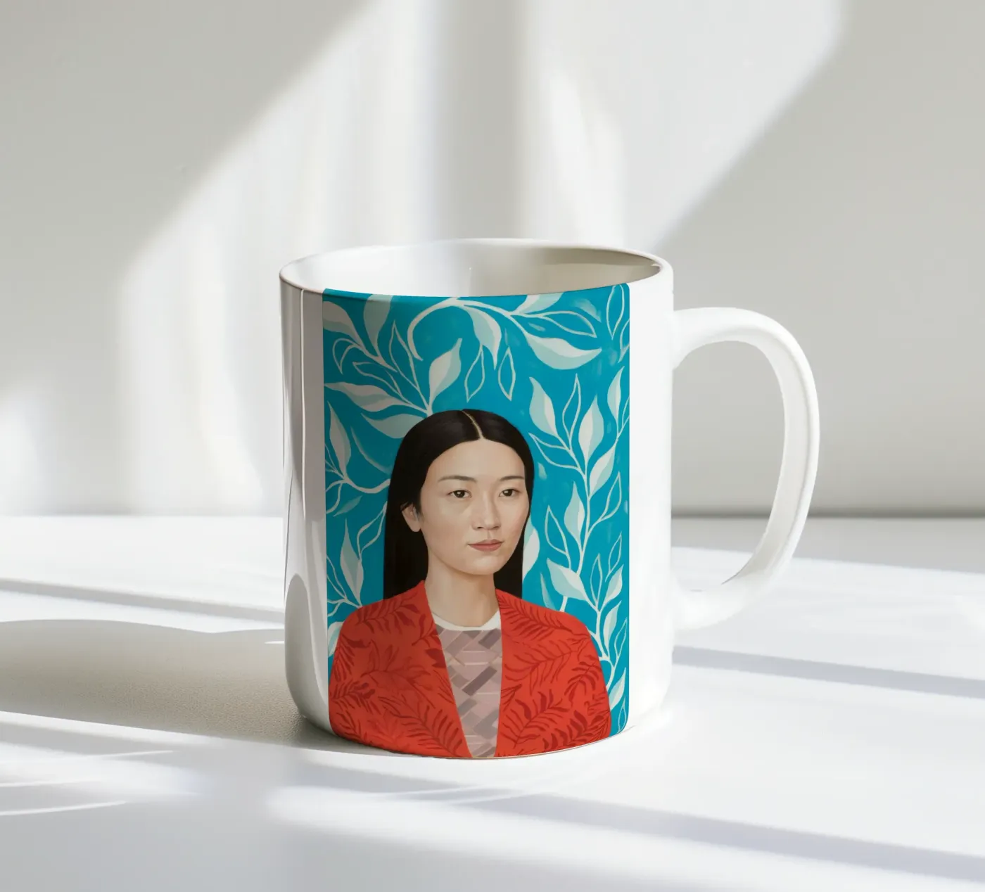 Leafy Tranquility ceramic mug by Twilight Muse