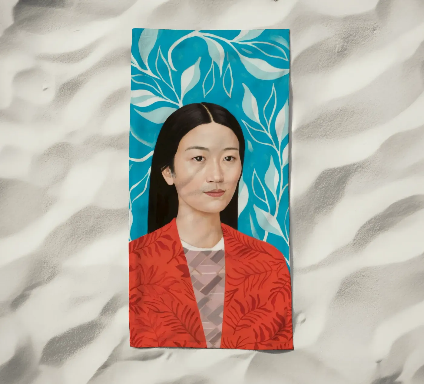 Bladrijke rust strandhanddoek van Twilight Muse