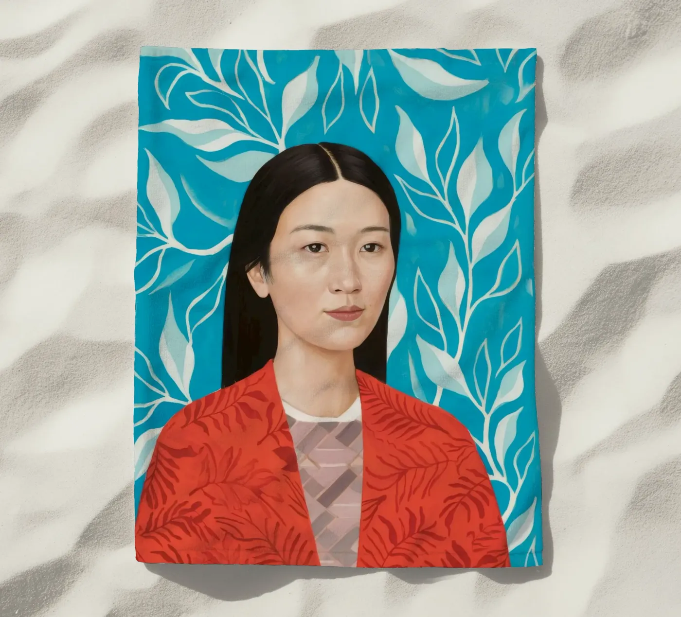 Bladrijke rust strandhanddoek van Twilight Muse