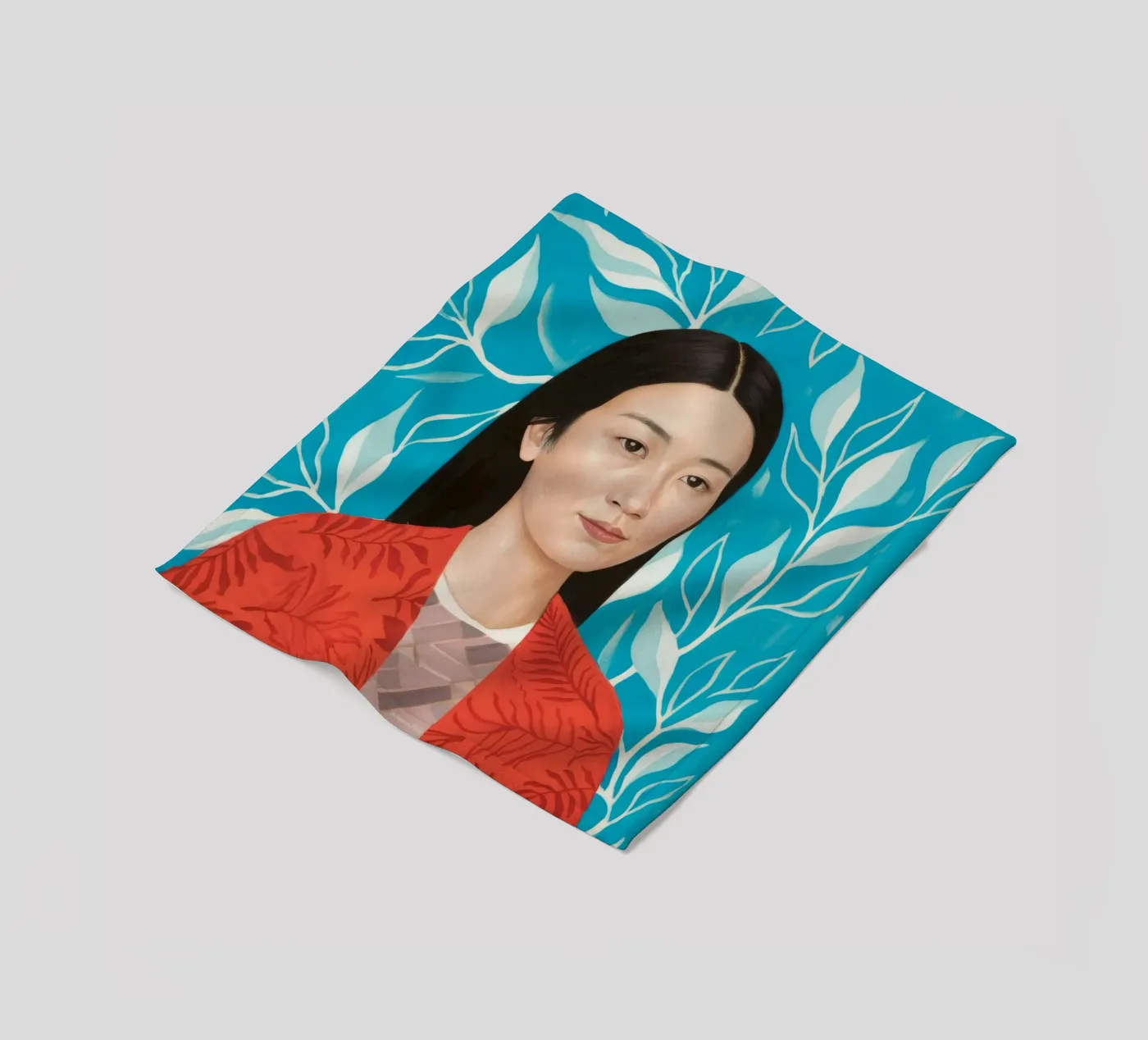 Leafy Tranquility fleece blanket by Twilight Muse