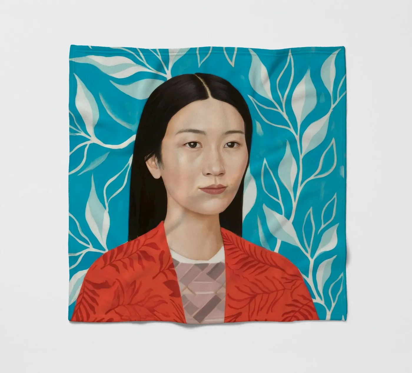 Leafy Tranquility fleece blanket by Twilight Muse