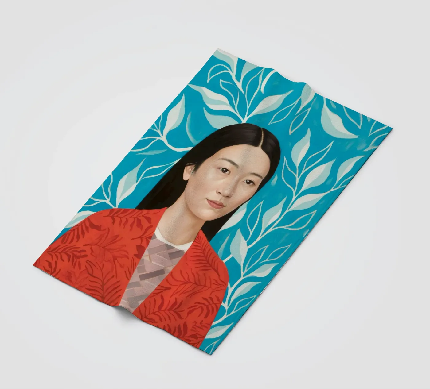 Leafy Tranquility fleece blanket by Twilight Muse