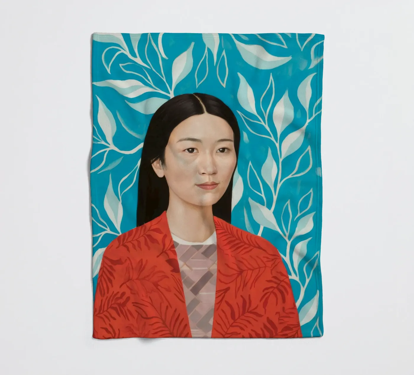 Leafy Tranquility fleece blanket by Twilight Muse