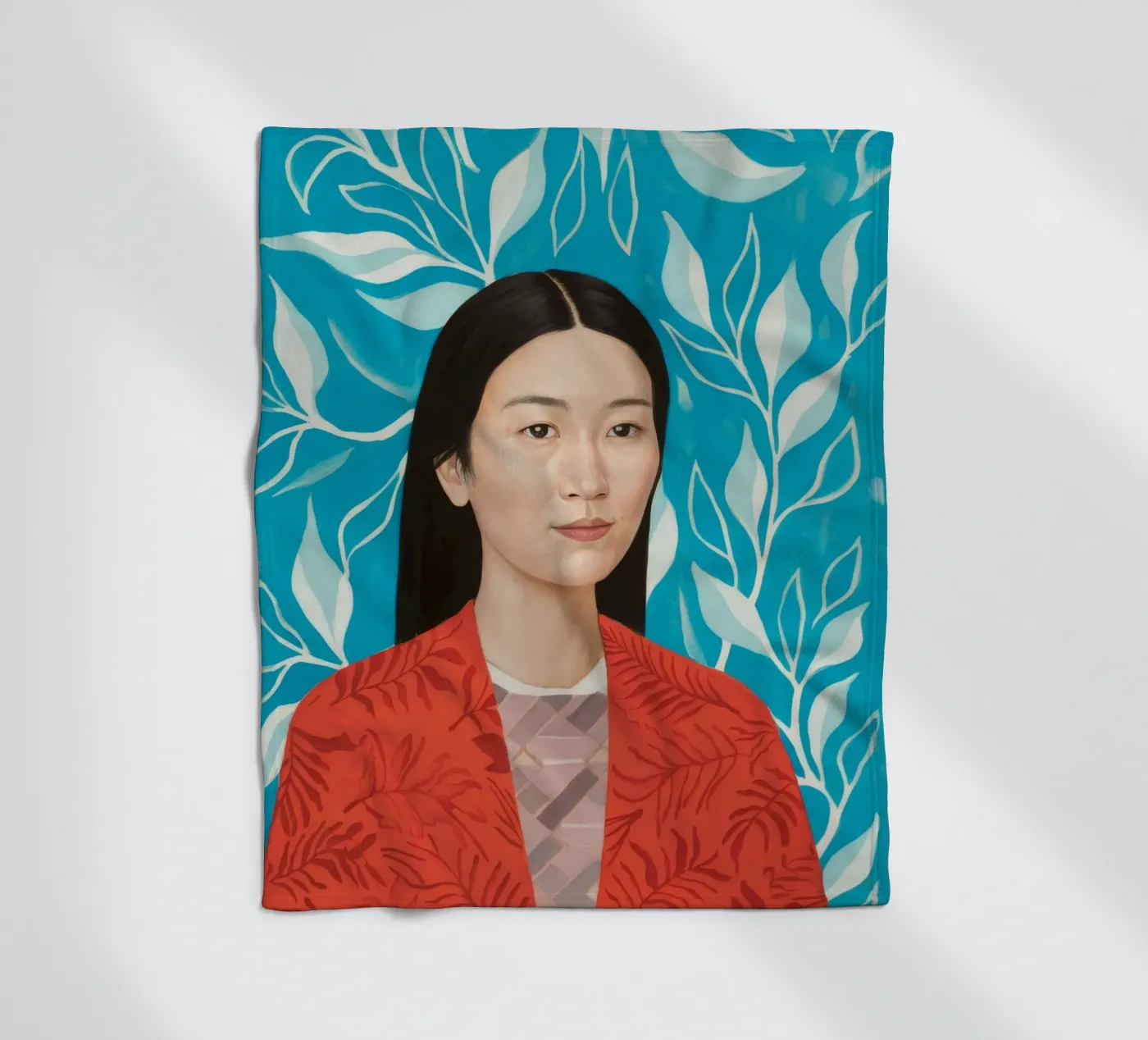 Leafy Tranquility fleece blanket by Twilight Muse