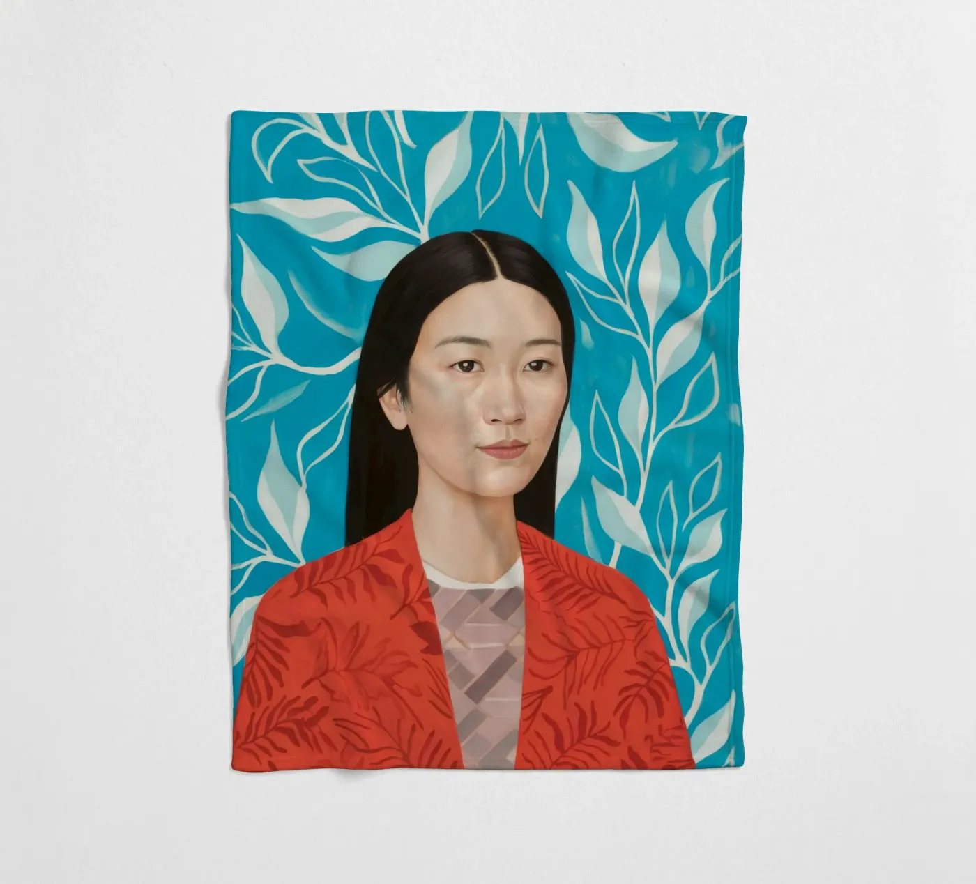 Leafy Tranquility fleece blanket by Twilight Muse