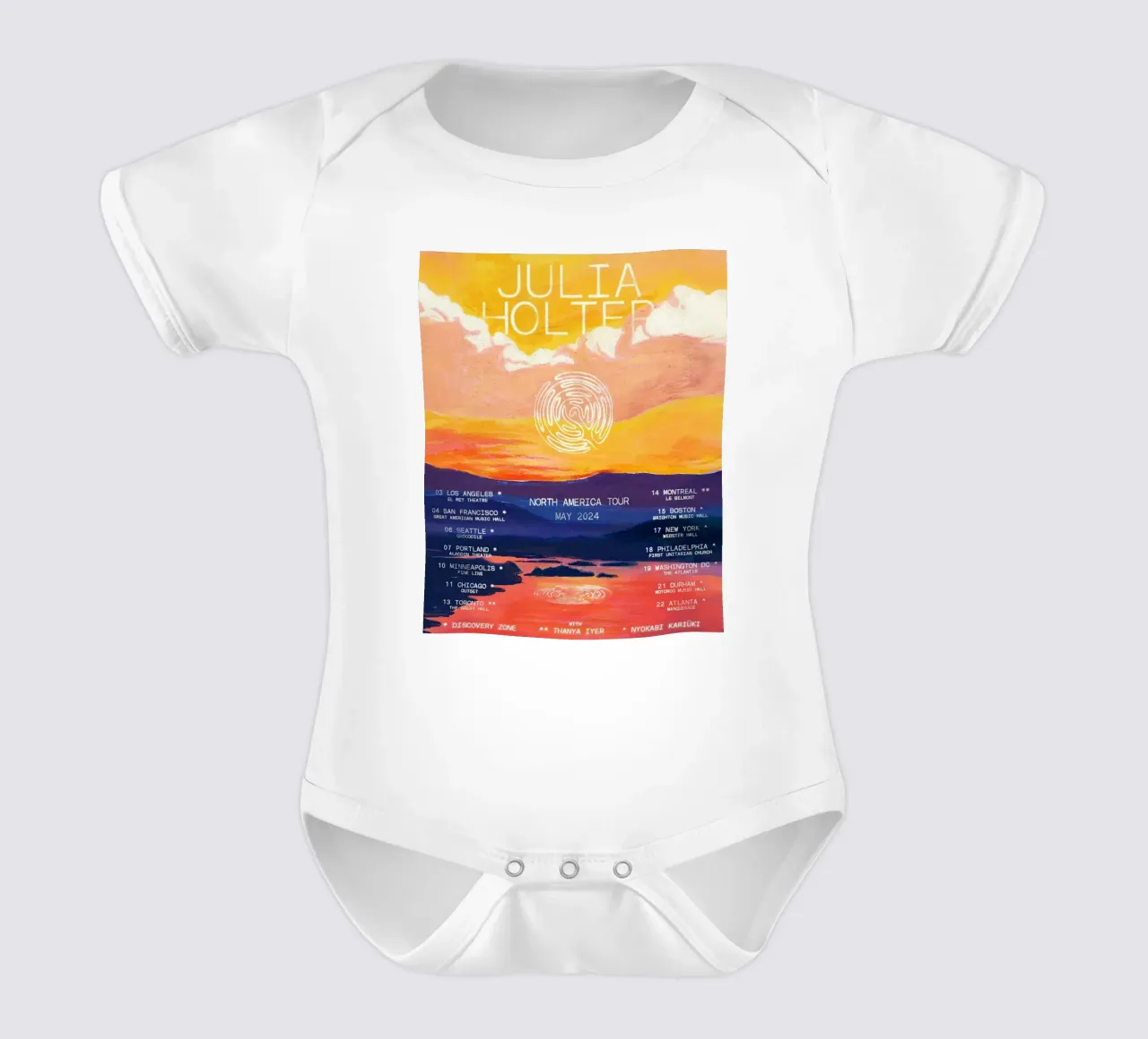 Nordamerikatournee Kurzarm Babybody von hite Shop